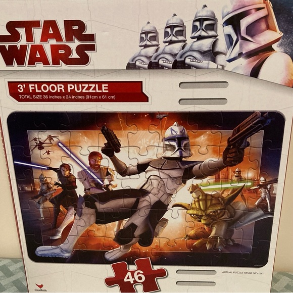 Star Wars The Clone Wars 3’ Floor Puzzle 46 Large Pieces - Picture 4 of 5